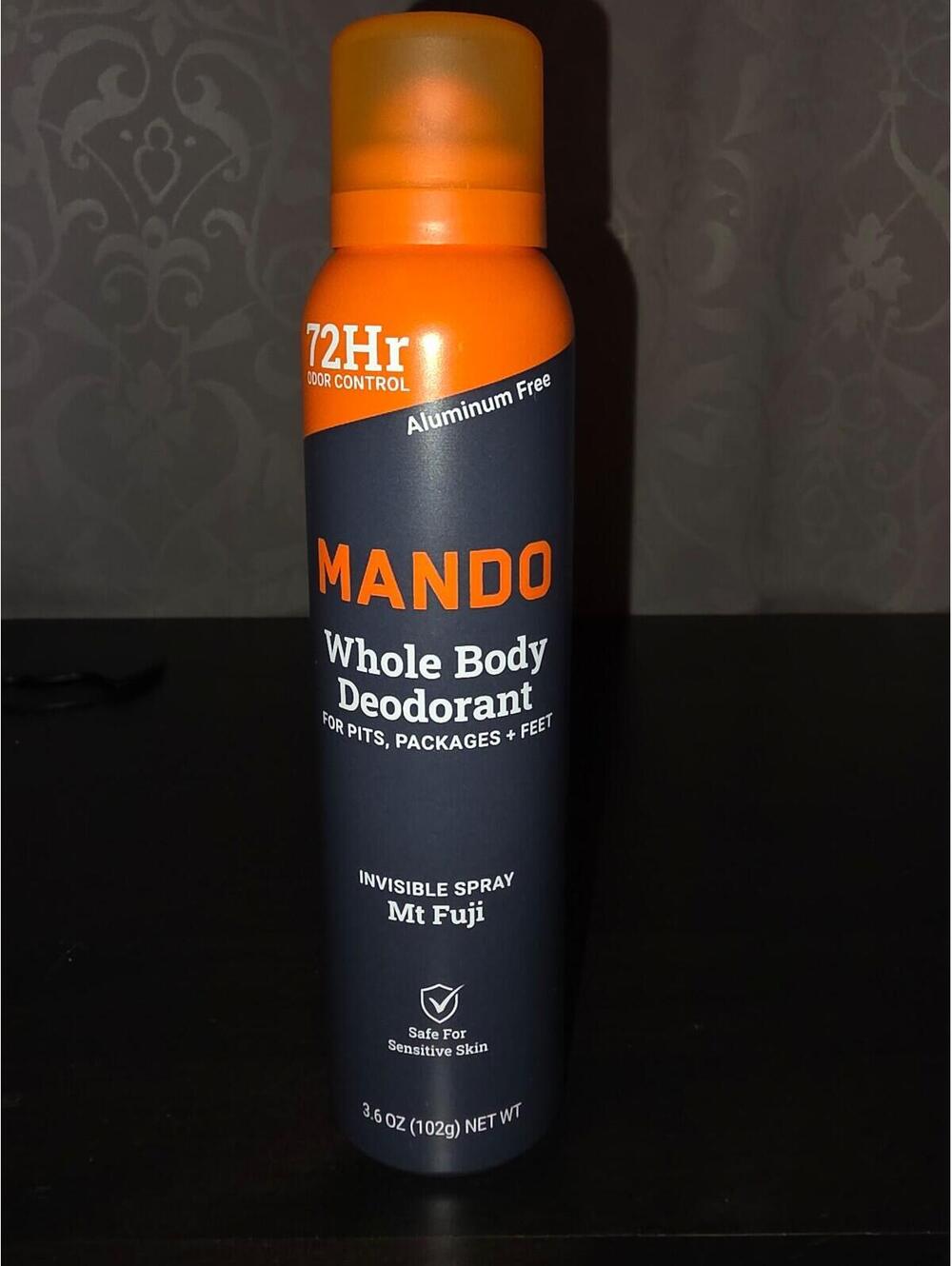 Mando Deodorant Spray for Men, Aluminum Free- Mt Fuji Scent,  3.6 Oz - NEW